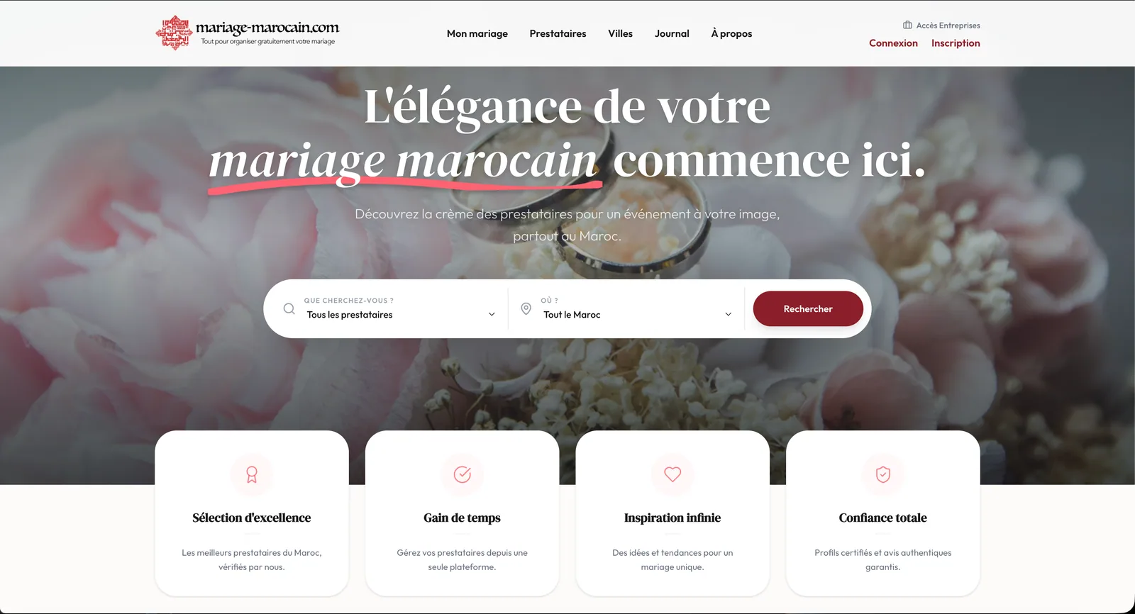 Cover CONNECT du projet Mariage-Marocain.com — vue 2