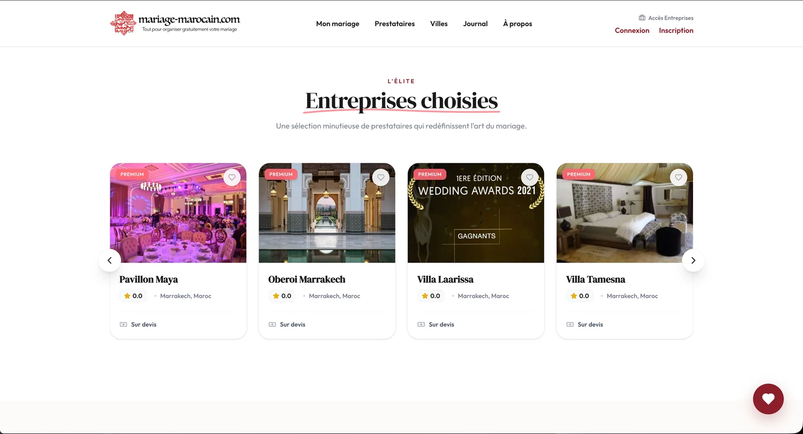 Cover CONNECT du projet Mariage-Marocain.com — vue 1