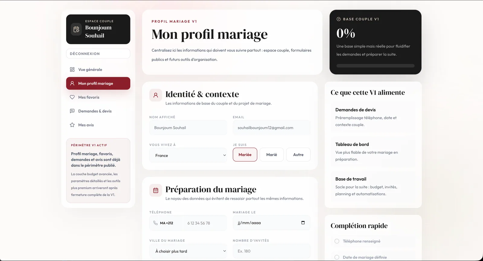 Cover CONNECT du projet Mariage-Marocain.com — vue 4